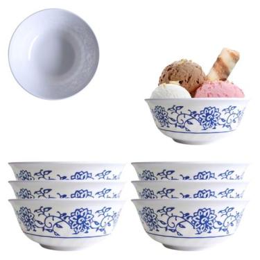 Imagem de 6 Tigelas Bowl em Melamina Pote 830ml Petiscos Sobremesas - Fx