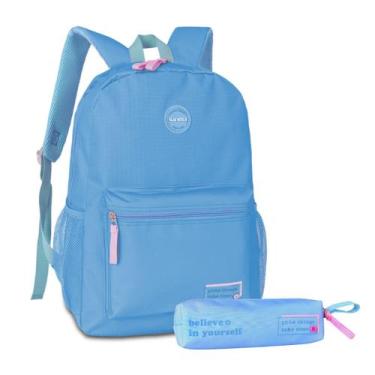 Imagem de Kit Mochila Bolsa de Costas C/ Estojo Goog Things Take Time Juvenil Fe