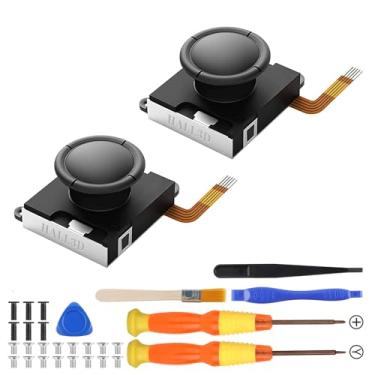 Imagem de BRONAL Substituição do joystick TMR Hall Effect para JoyCon – 30 em 1 [sem deriva] para Switch/OLED Joy Con Controller & Lite, kit de ferramentas de reparo [2 unidades]