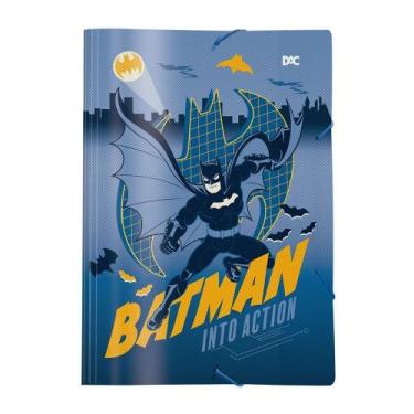 Imagem de Pasta Com Elástica Escolar Infantil Batman Aba Dac