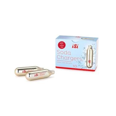 Imagem de iSi North America Carregadores de sifão de refrigerante CO2, 8,4 g de dióxido de carbono – Compatível com SodaMaker clássico e sifão de refrigerante de aço inoxidável, cartuchos de ouro recicláveis,