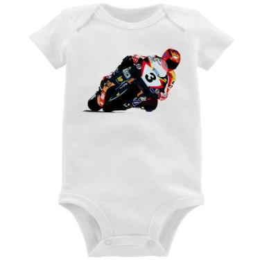 Imagem de Body Bebê Motorcycle Racing - Foca na Moda, Branco, P