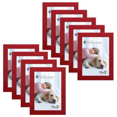 Imagem de Kit 9 Molduras Porta Retrato 15X21 Vermelho - Santamaria Molduras