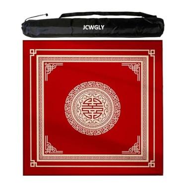 Imagem de Tapete Quadrado Macio De Mahjong Para Mesa, Almofada De Mesa Antiderrapante, Cobertura De Mesa Com Cancelamento De Ruído Para Mah Jong, Pôquer, Azulejo E Jogos De Tabuleiro(Red,120x120cm/47.24x47.24in