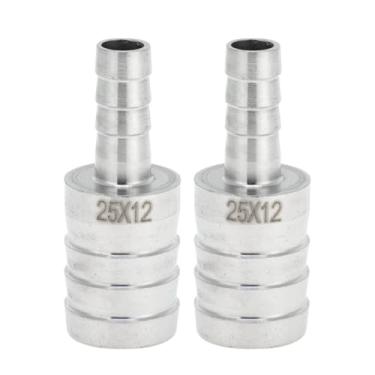 Imagem de Hihaha Acessórios de mangueira de aço inoxidável 304 63/64"x15/81.3 cm redutor de emenda para ar, água, óleo, gás, combustível, 2 peças, tom prateado