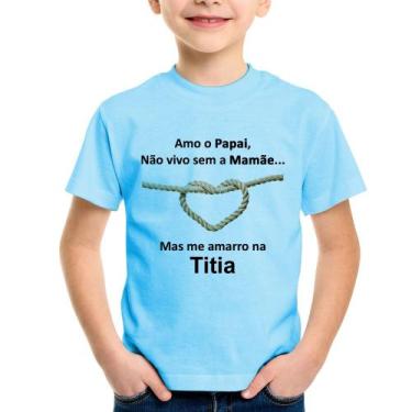 Imagem de Camiseta Infantil Amo o Papai, Não vivo sem a Mamãe mas me amarro na T