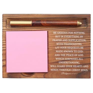Imagem de Be Anxious for Nothing Porta-notas adesivas, organizador de mesa cristão para assistente social religioso, terapeuta, conselheiro, educadores, presente para escritório, suporte autoadesivo EDP109