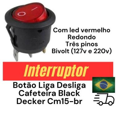 Imagem de Botão Liga Desliga Cafeteira Black Decker Cm15-br Chave 03 pinos - ger