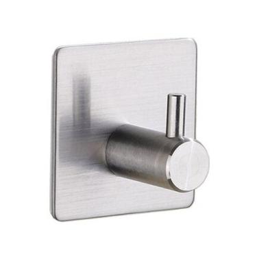Imagem de Kit C/ 4 Ganchos Cabide Parede Adesivo Quadrado Inox - Comfortdoor