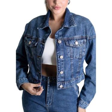 Imagem de Jaqueta Jeans Sawary - 279189 - Azul médio G-Feminino