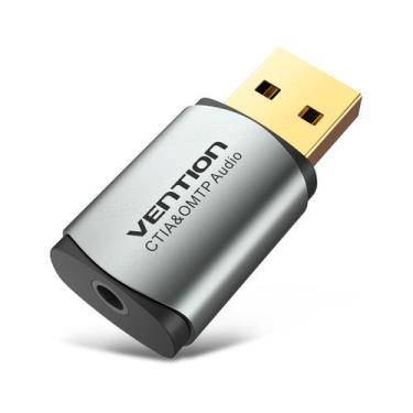 Imagem de Adaptador Fone de Ouvido Para USB Placa de Som P3 3,5mm Fone - VENTION