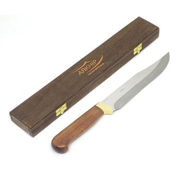 Imagem de Faca Churrasco e Cozinha Arkhip Picanheira Baby 8'' Cabo Madeira Caixa