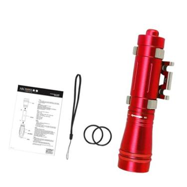 Imagem de Colaxi a lanterna de mergulho LED Tocha de acampamento super brilhante liga de alumínio subaquática Luz de mergulho para escalada de mergulho para mergulho, Vermelho