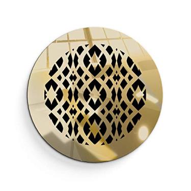 Imagem de Grade de cobertura de ventilação Saba - Plexiglass acrílico abertura de duto redondo de 20,3 cm (25,4 cm redondo geral) capa decorativa de registro com acabamento dourado para paredes e tetos,