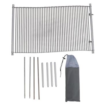 Imagem de Roll Up Table Camping Aço inoxidável Compacto de piquenique dobrável ao ar livre para piquenique para o pátio de pesca do lago Curvador leve fácil de transportar estrutura robusta