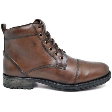 Imagem de Bota Botina Coturno Masculino  Couro Nobre - RANCLAFE CALÇADOS, Marrom