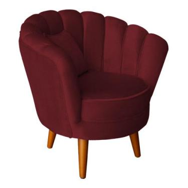 Imagem de Poltrona Petala Elegancia Decorativa Com Pés De Madeira  - B Home Deco