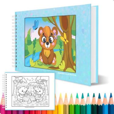 Imagem de Livro Para Pintura 100 Desenhos Fofo Colorir Adultos Criança Arte Cria