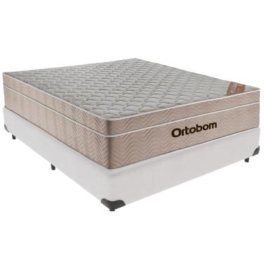 Imagem de Cama Box Branco e Colchão Airtech Spring Viúvo Ortobom