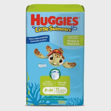 Imagem de Fralda descartável para praia E piscina huggies little swimmers p-m com 11 unidades
