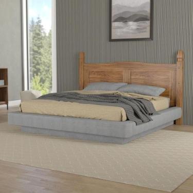 Imagem de Cabeceira Casal Queen Em Madeira Carvalho Rústico 190x115 Cm Marin Bra