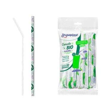 Imagem de Canudo Bio Flex Sache 6mm c/100 - Strawplast