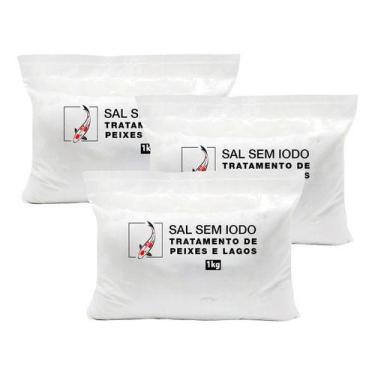 Imagem de Sal Sem Iodo 3kg para tratamento de carpas e peixes de lago - Fdma Aqu