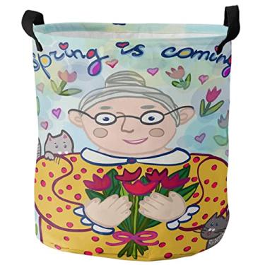Imagem de Cesta de roupa suja dobrável organizador de brinquedos cesto de roupa suja para cestas de armazenamento de roupas sujas (cor: A, Tamanho: 42 x 44 cm)