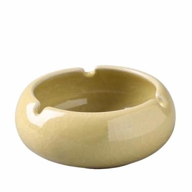 Imagem de Cinzeiros de mesa de cerâmica criativo cinzeiro de mesa masculino feminino estilo moderno para fumar para uso doméstico ornamentos de escritório (cor: amarelo)