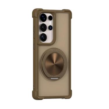 Imagem de MVVKKY Para Galaxy S23+ Luxury Magnetic Ring Stand Holder Case Carregamento sem fio (para Galaxy S23+/dourado)