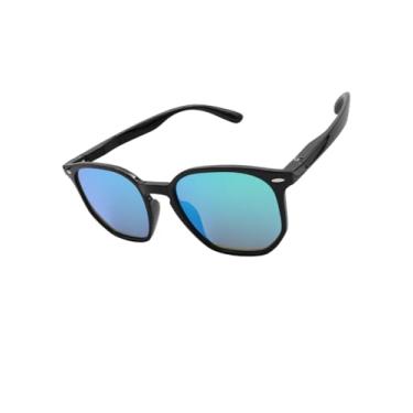 Imagem de Óculos de Sol Hexagonal Acetato Itaniano Flexivel Premium Retro Lentes UV400 Feminino Masculino - Cacife Brand (Camaleão Espelhado)