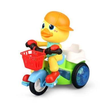 Imagem de Brinquedo do triciclo elétrico para crianças, pato pequeno que gira e 