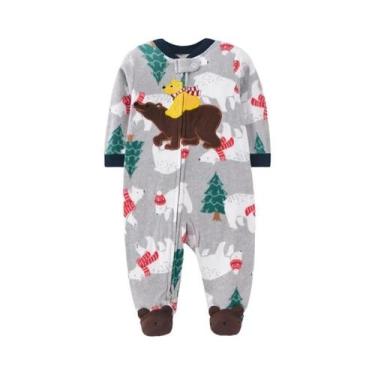 Imagem de Macacão de Lã para Bebê Recém-Nascido (0-12 Meses) - Pijamas de Invern