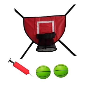 Imagem de YIJU Mini cesta de basquete para trampolim, leve, resistente, para acessórios de fixação em trampolim e gol de basquete, Vermelho