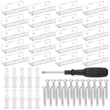 Imagem de 20 peças de prateleira de disco de vinil transparente, suporte de parede, suporte de armazenamento de álbum de acrílico, prateleira de CD de parede, prateleiras flutuantes para livros para ouvir CD em