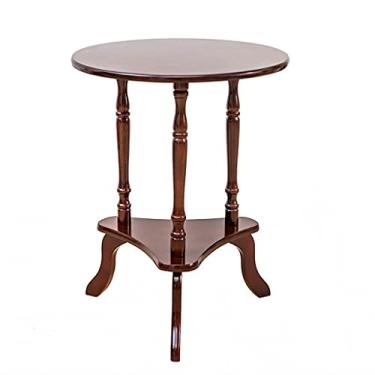 Imagem de Mesa de centro pequena mesa de centro redonda pequena mesa de telefone, sala de estar, quarto, escritório, canto de chá, prateleira de 2 camadas, mesa de sofá, mesa lateral