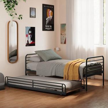 Imagem de Conjunto Bicama Infantil / Juvenil Teko Casatema Preto Fosco /Álamo