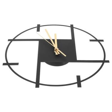 Imagem de TOYANDONA Relógio De Parede De Ferro Moderno - Relógio Decorativo Redondo Silencioso E Anti-Tique-Taque Jardim E Pátio Relógio De Parede De Metal Minimalista Decoração De Casa