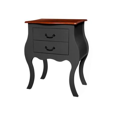 Imagem de Cômoda Bombê Antique Estreita 2 Gavetas Laca Preta