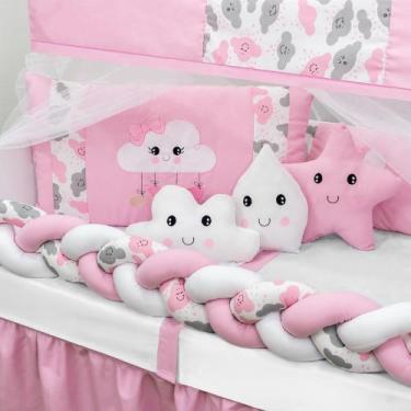 Imagem de Kit De Berço 12 Peças Americano Completo Tricot Enxoval Estampado Luxo