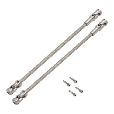 Imagem de Kokiya Eixo de transmissão de 2,68"-9,02" de substituição resistente, eixo de transmissão faça você mesmo, de direção para veículos de esteira RC, Prata 1 Par