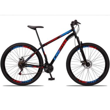 Imagem de Bicicleta Aro 29 Aço Carbono 21v Cripto Freios a Disco, Preto, Azul, V