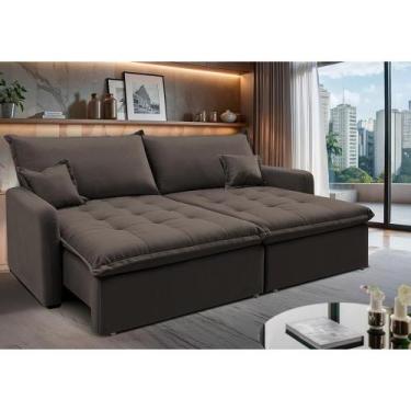 Imagem de Sofá Sem Caixa Retrátil 2,00m SoftGel Luna. Velusoft Cama inBox, Café