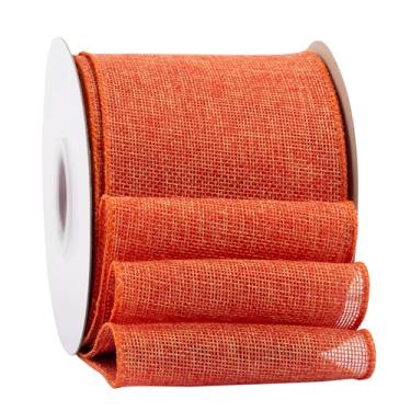 Imagem de Ribbonitlux Fita De Juta Com Arame, Cor Pêssego E Mel, 10 Cm X 20 Jardas, Borda Para Embrulho Presente, Laço Grande, Guirlanda Decoração Árvore Natal