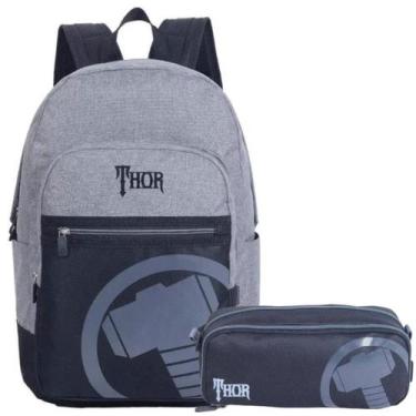 Imagem de Kit Escolar Mochila e Estojo Vingadores Thor Xeryus