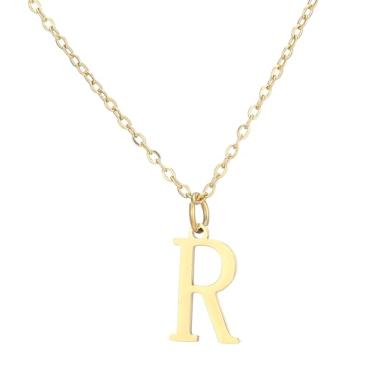 Imagem de SHE LIAN Colar com pingente personalizado com letra inicial delicada e delicada para presentes femininos, Small, Aço inoxidável, Sem Pedra Preciosa