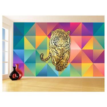 Imagem de Papel De Parede 3D Animais Pop Art Tigre Felino 3,5M Pxa136 - Você Dec