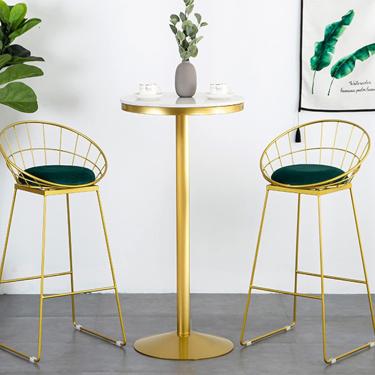 Imagem de Mesa De Bar De Pub Fácil De Instalar De 37,4" De Altura, Mesa Alta De Mármore Para Cozinha, Sala De Jantar, Loja De Sobremesas De Chá Com Leite