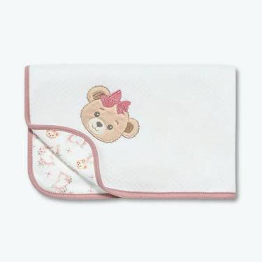 Imagem de Manta De Matelassê Hug Amor De Urso Rosa Antigo