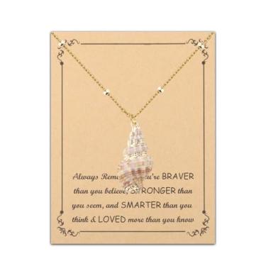 Imagem de FUSTMW Colar de concha, para mulheres, presentes de oceano, para amantes de praia, verão, praia, concha, inspiração, presente, Small, Aço inoxidável, Sem Pedra Preciosa
